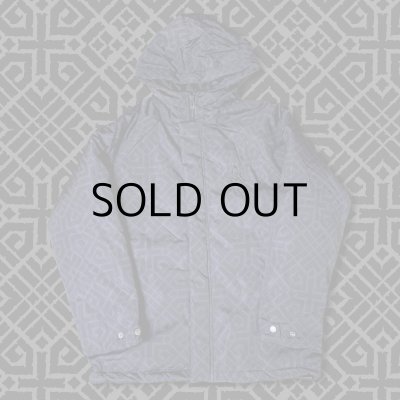 画像1: SANROKU NYLON HOODIE JACKET "GEOMETRIC" (Black)