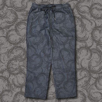 画像1: HIRO "BLACK FLAME CAMO" PATTERN PANTS