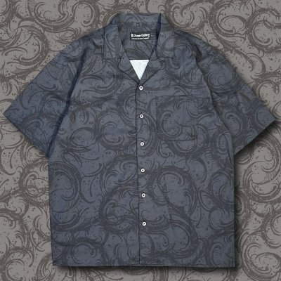 画像1: HIRO "BLACK FLAME CAMO" PATTERN SHIRT