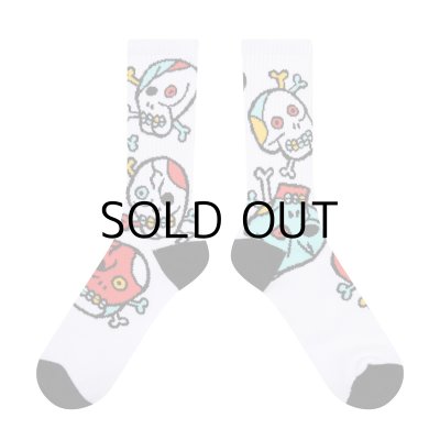 画像1: IZUMONSTER×STAY GOLD SOCKS "ガイコツ総柄"