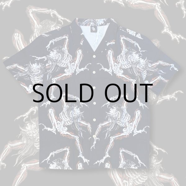 画像1: GxBxT&GANJI "X RAY SKULL" hawaiian shirt (1)