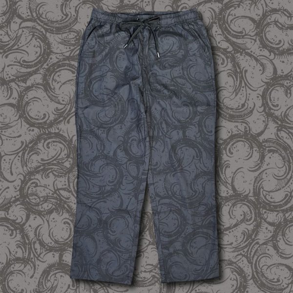 画像1: HIRO "BLACK FLAME CAMO" PATTERN PANTS (1)